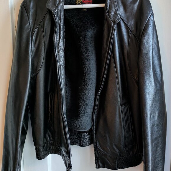 Vagabond Leathers Soft black leather bomber jacket - Size 46 - Picture 2 of 8
